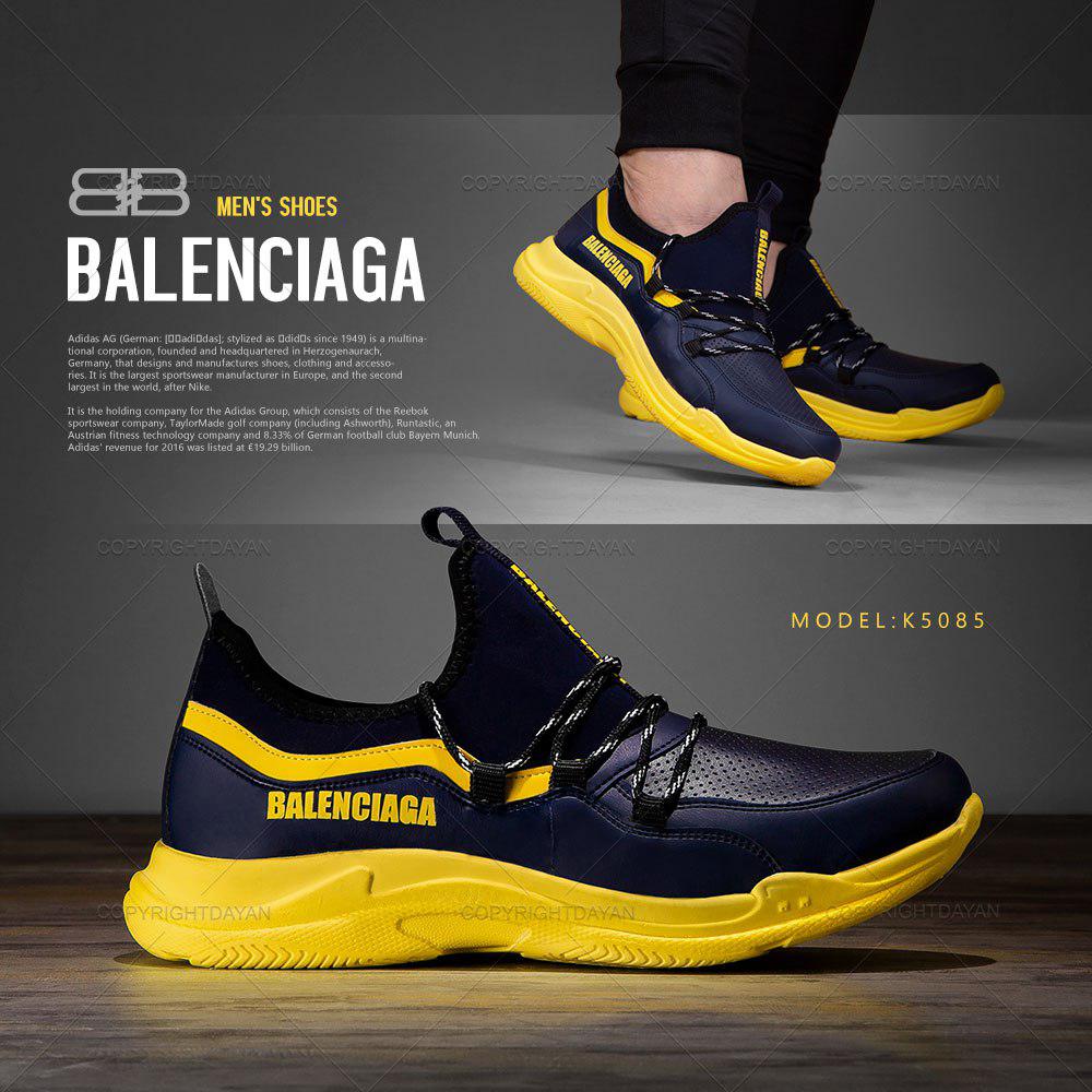 کفش مردانه Balenciaga مدل K5085 (سرمه ای زرد)