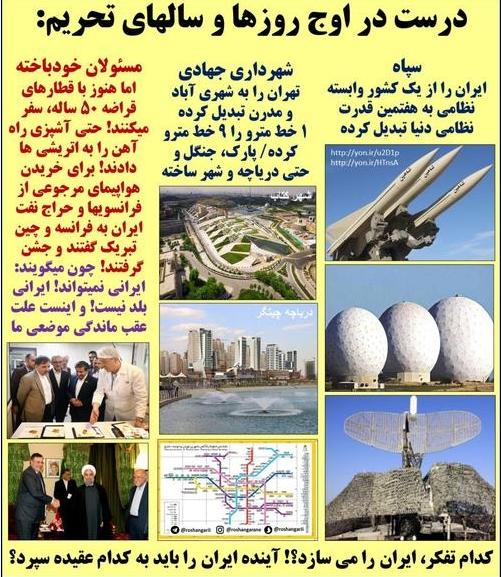 امروزه هیچ چیز مانند سخنان زهرآکین اصلاحاتی ها و اعتدالی ها برای فرار از پاسخگوئی شش ساله که در روزنامه ها و کانال های زنجیره ای علیه مردم ایران تبلیغ می شود خطرناک نیست 