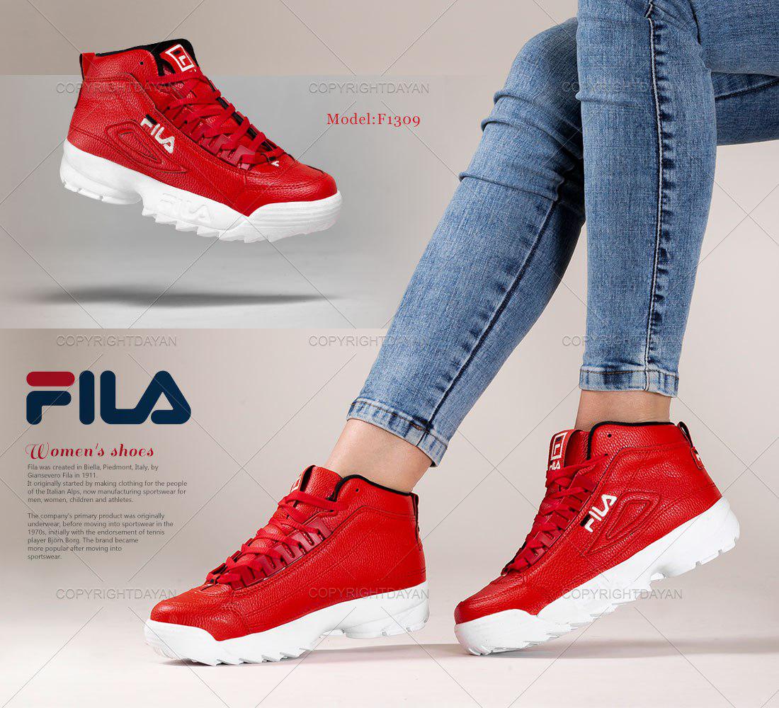 کفش ساقدار زنانه فیلا Fila مدل F1309 (قرمز سفید)