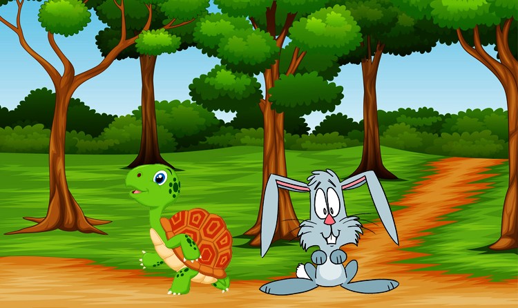 داستان کودکانه لاک پشت و خرگوش The Tortoise and the Hare